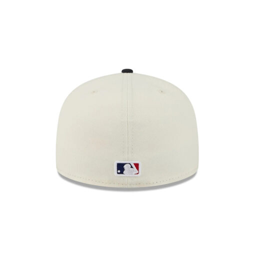 Atlanta Braves Derby Stripe A-Frame Fitted Cap in Cream Black