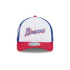 Atlanta Braves Derby Stripe M-Crown A-Frame Snapback in White/Red