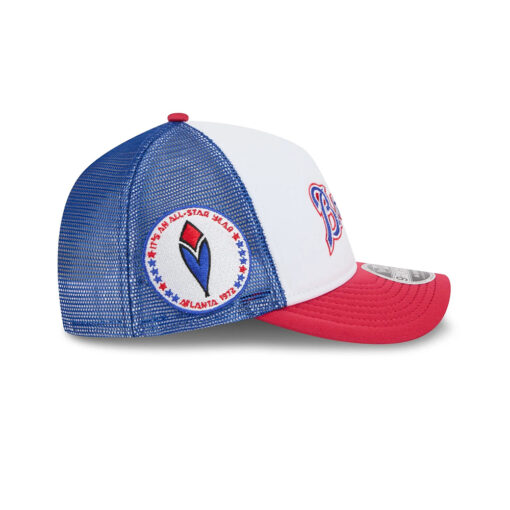 Atlanta Braves Derby Stripe M-Crown A-Frame Snapback in White Red