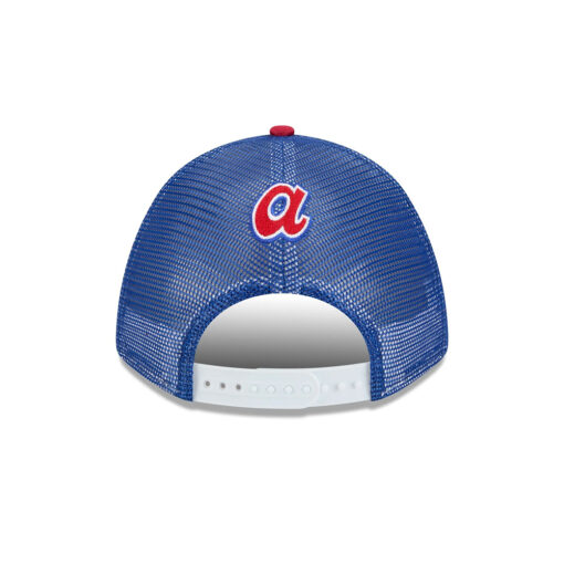 Atlanta Braves Derby Stripe M-Crown A-Frame Snapback in White Red