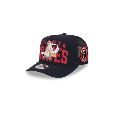 Atlanta Braves Fade Logo A-Frame Snapback in Black