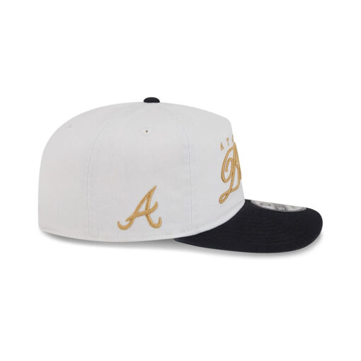 Atlanta Braves Gold Script Adjustable Cap in White
