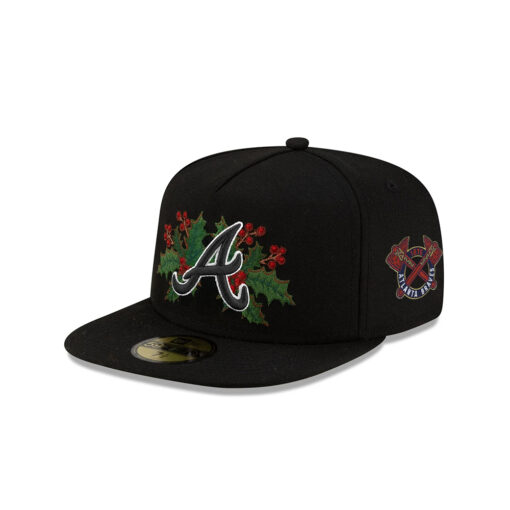 Atlanta Braves Holly A-Frame Fitted Cap in Black