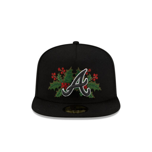 Atlanta Braves Holly A-Frame Fitted Cap in Black