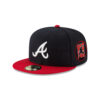 Atlanta Braves Home Team Fitted Cap in Black Red