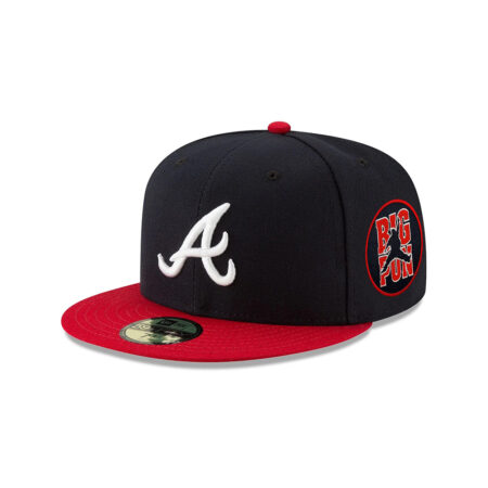 Atlanta Braves Home Team Fitted Cap in Black Red