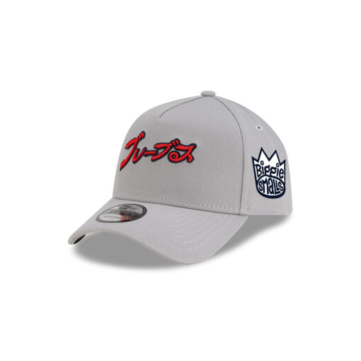 Atlanta Braves Japanese Script A-Frame Snapback in Gray