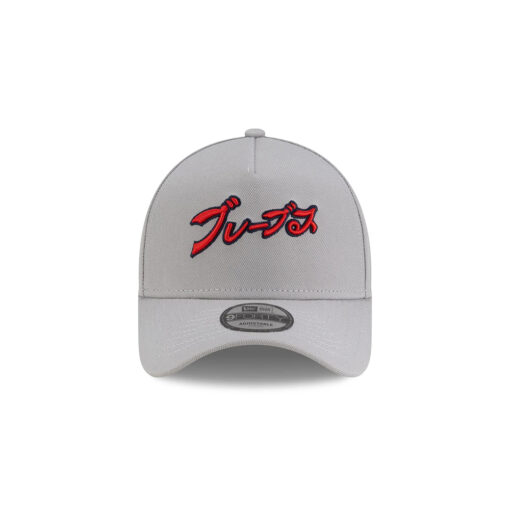 Atlanta Braves Japanese Script A-Frame Snapback in Gray