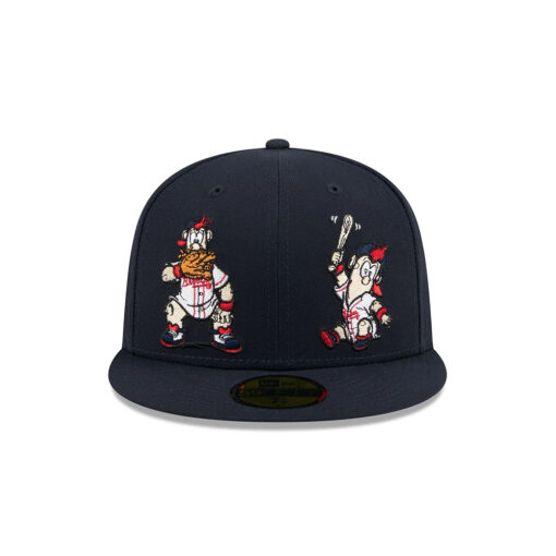 Atlanta Braves Mascot Duo Fitted Cap in Black