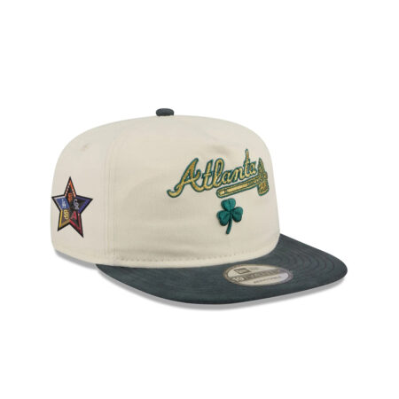 Atlanta Braves Metallic Logo Adjustable Cap in Cream