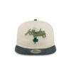 Atlanta Braves Metallic Logo Adjustable Cap in Cream