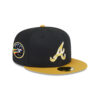 Atlanta Braves Metallic Logo Fitted Cap in Gold