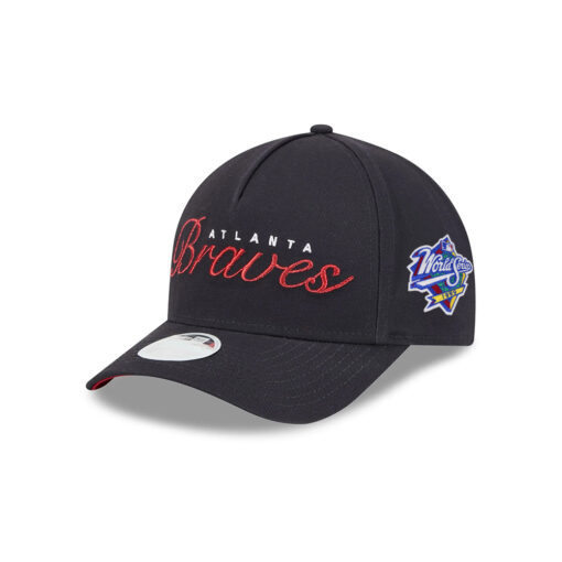 Atlanta Braves Metallic Logo M-Crown A-Frame Snapback in Black
