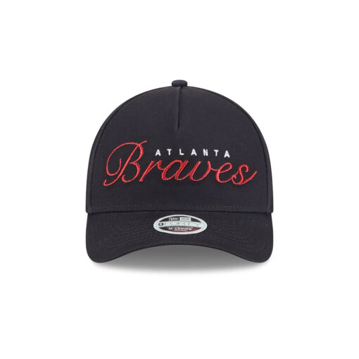 Atlanta Braves Metallic Logo M-Crown A-Frame Snapback in Black