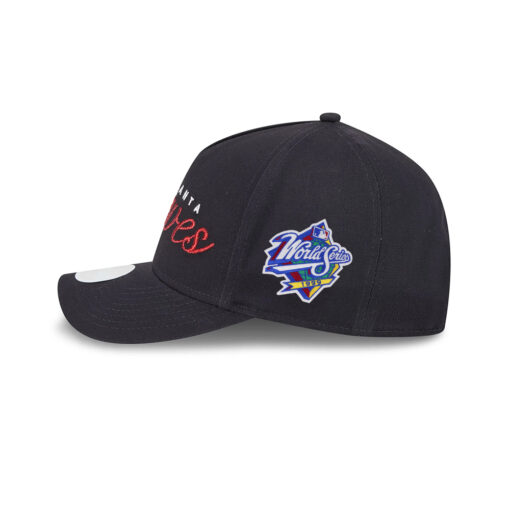 Atlanta Braves Metallic Logo M-Crown A-Frame Snapback in Black
