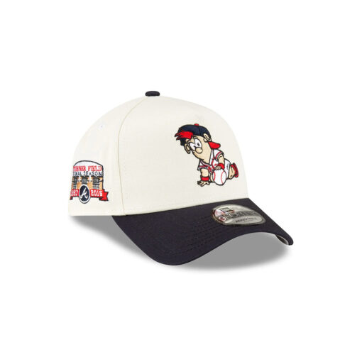 Atlanta Braves Mini Mascot A-Frame Snapback in White/Black
