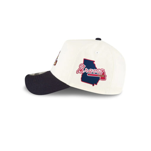 Atlanta Braves Mini Mascot A-Frame Snapback in White/Black