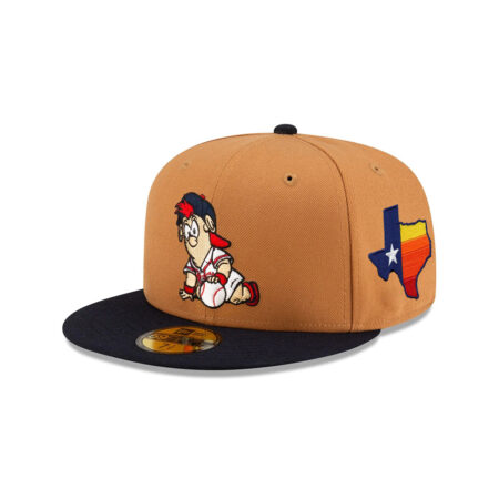 Atlanta Braves Mini Mascot Fitted Cap in Brown