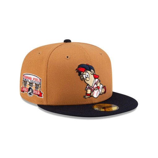 Atlanta Braves Mini Mascot Fitted Cap in Brown