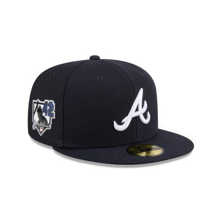 Atlanta Braves No. 42 Tribute Fitted Cap in Black
