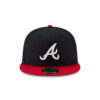 Atlanta Braves Number 13 Side Patch Fitted Cap in Black/Red