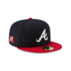 Atlanta Braves Number 28 Side Patch Fitted Cap in Black/Red