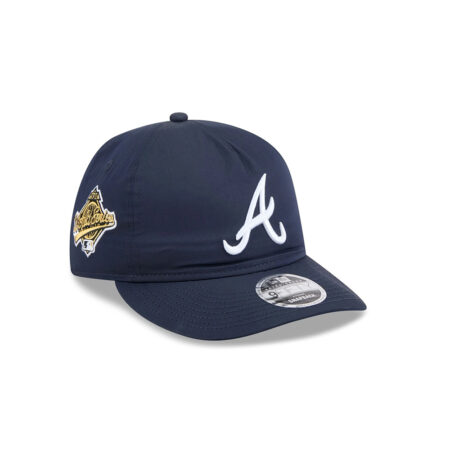 Atlanta Braves Nylon Crown A-Frame Snapback in Black