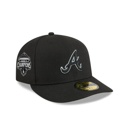 Atlanta Braves Pre-Curve Fitted Cap in Black
