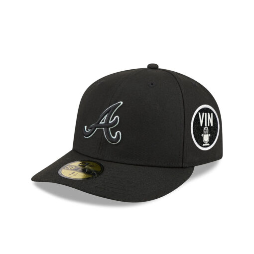 Atlanta Braves Pre-Curve Fitted Cap in Black
