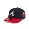 Atlanta Braves Pre-Curve Fitted Cap in Black/Red