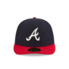 Atlanta Braves Pre-Curve Fitted Cap in Black/Red