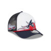 Atlanta Braves Racing Stripe M-Crown Trucker Cap in White