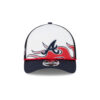 Atlanta Braves Racing Stripe M-Crown Trucker Cap in White