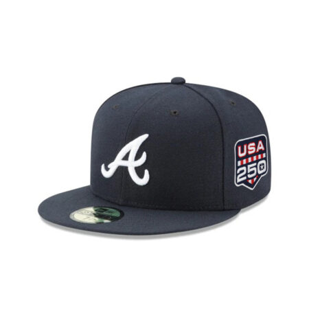 Atlanta Braves Road Team Fitted Cap in Black