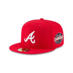 Atlanta Braves Scarlet Fitted Cap in Red