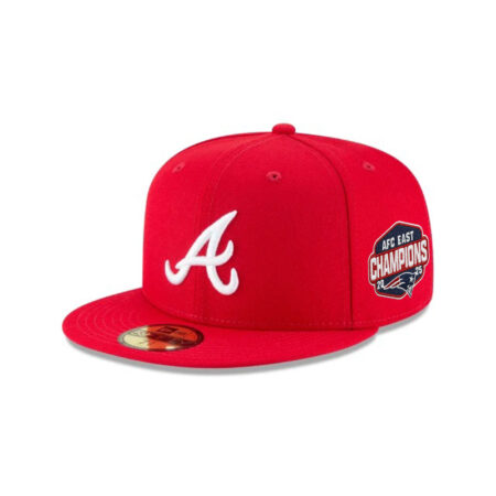 Atlanta Braves Scarlet Fitted Cap in Red