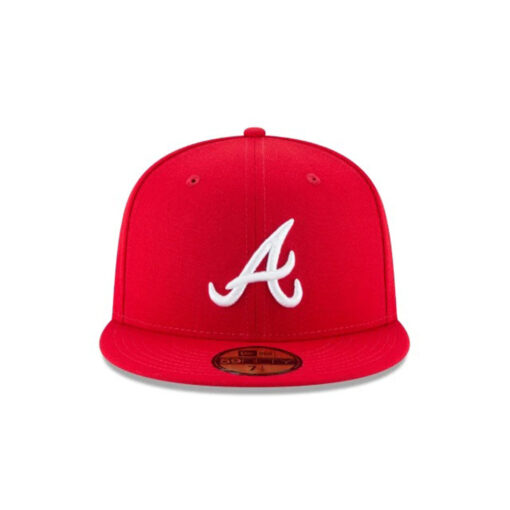 Atlanta Braves Scarlet Fitted Cap in Red