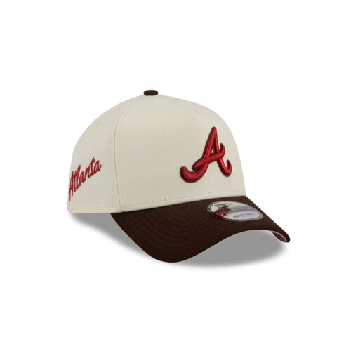 Atlanta Braves Skyline Script A-Frame Snapback in White