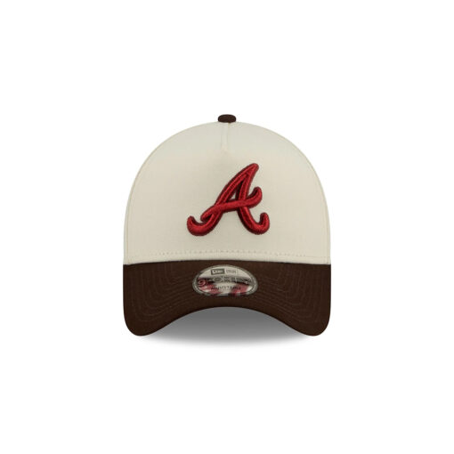 Atlanta Braves Skyline Script A-Frame Snapback in White