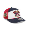Atlanta Braves Split-Panel Mesh Snapback in White Red