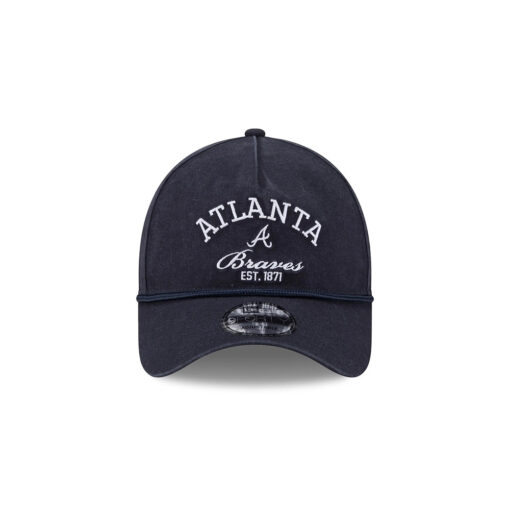 Atlanta Braves Stacked Rope A-Frame Snapback in Black