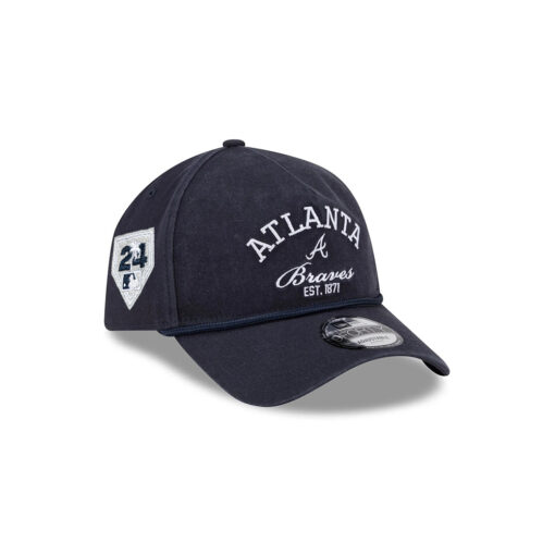 Atlanta Braves Stacked Rope A-Frame Snapback in Black