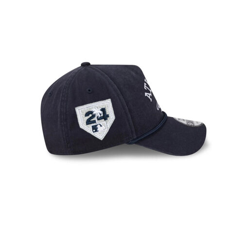Atlanta Braves Stacked Rope A-Frame Snapback in Black