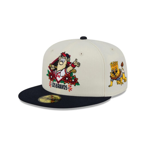 Atlanta Braves Sugar Skull Mascot Fitted Cap in Cream