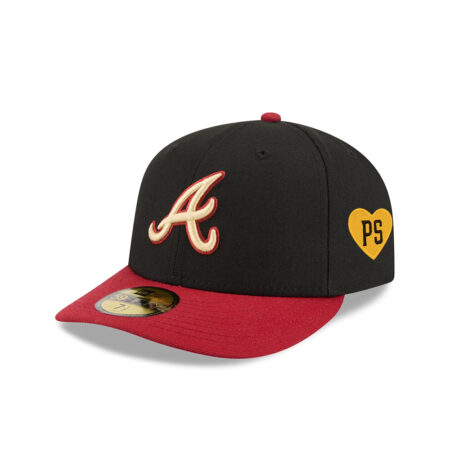 Atlanta Braves Team Card Graphic Fitted Cap in Red Black