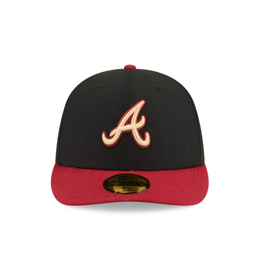 Atlanta Braves Team Card Graphic Fitted Cap in Red Black