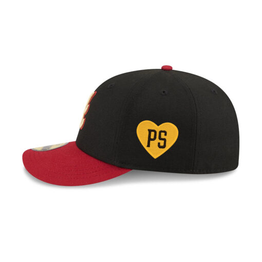Atlanta Braves Team Card Graphic Fitted Cap in Red Black
