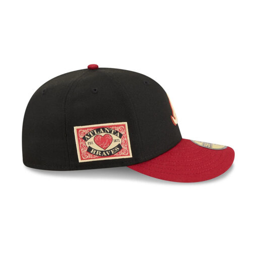 Atlanta Braves Team Card Graphic Fitted Cap in Red Black