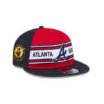 Atlanta Braves Team Stripe Retro Crown Snapback in Red Black