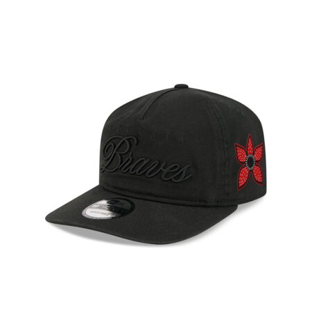 Atlanta Braves Tonal Script Adjustable Cap in Black